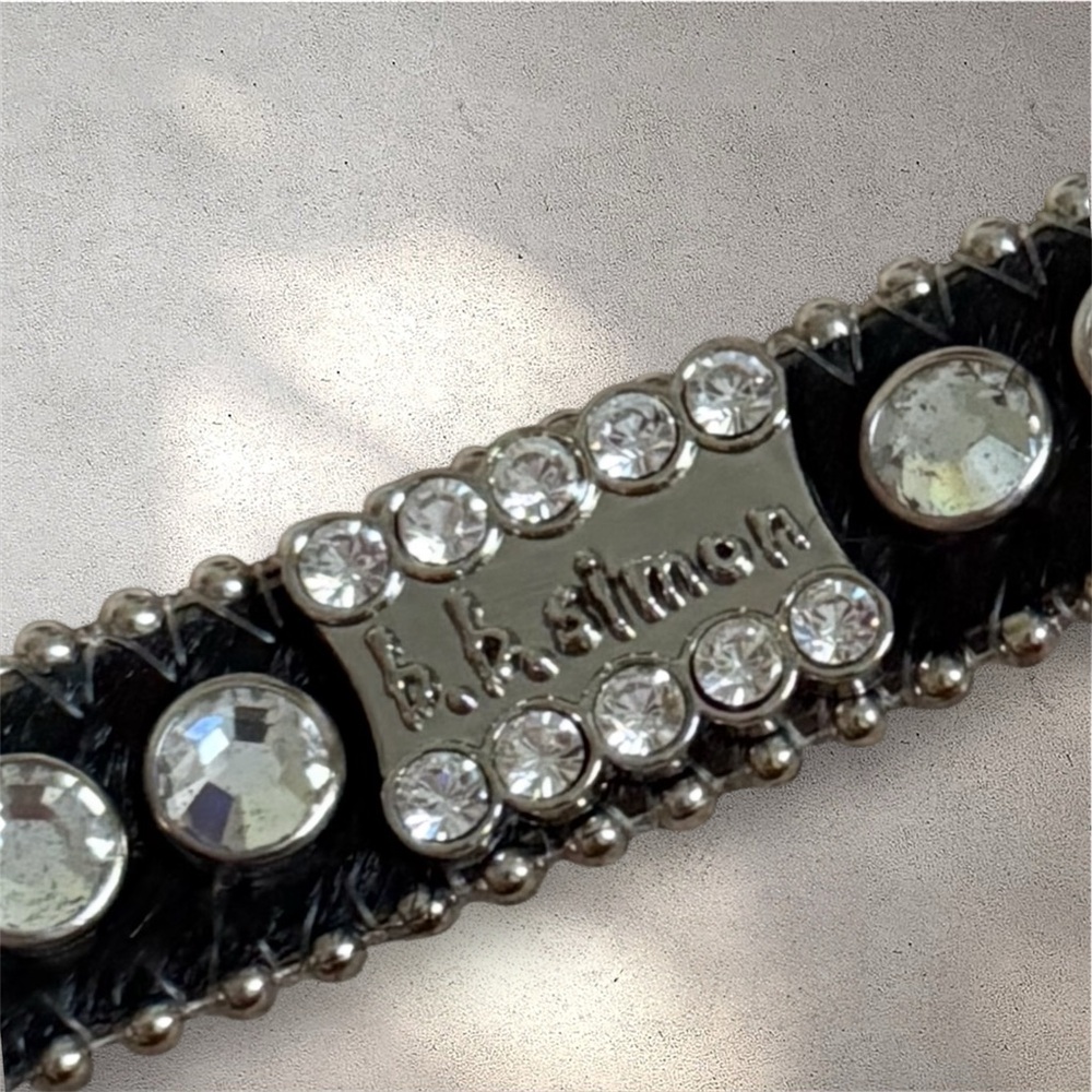 B.B. Simon Swarovski Crystal Cow Hide Belt - Picture 6 of 6